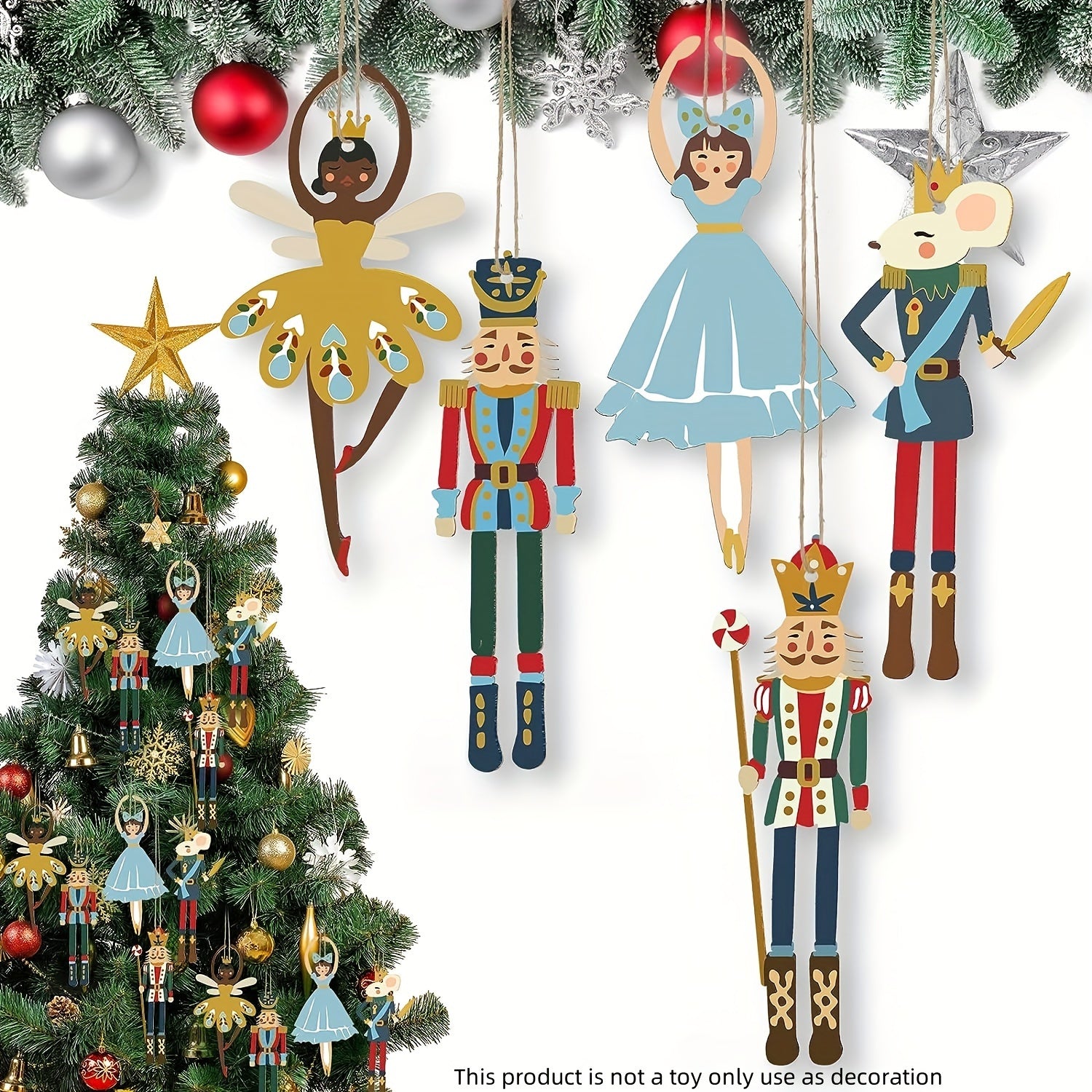 Wooden Nutcracker Ornaments - Miniature Traditional Holiday Figures Christmas Sweater Decoration (Nutcracker Style) Wooden Nutcracker Ornaments - Miniature Traditional Holiday Figures Christmas Sweater Decoration (Nutcracker Style)